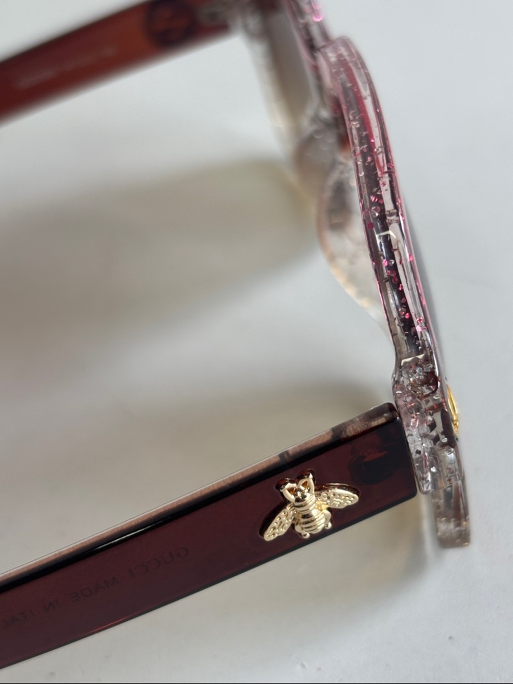 Gucci Women’s Pink to Gold Ombre Square Sunglasses - Picture 6 of 8